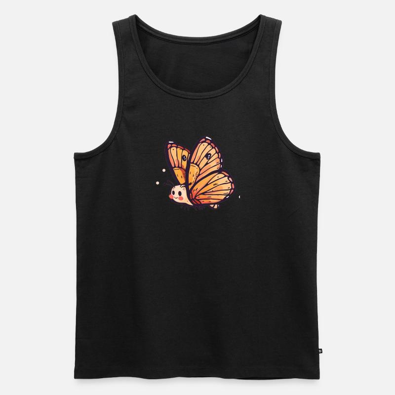 Schmetterling Sommer Waldbewohner - Männer Premium Bio Tank Top - Schwarz