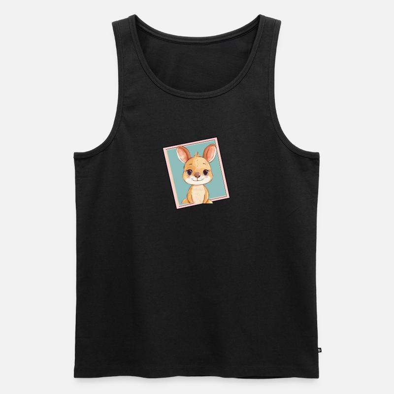 Kangaroo Beuteltier - Männer Premium Bio Tank Top - Schwarz