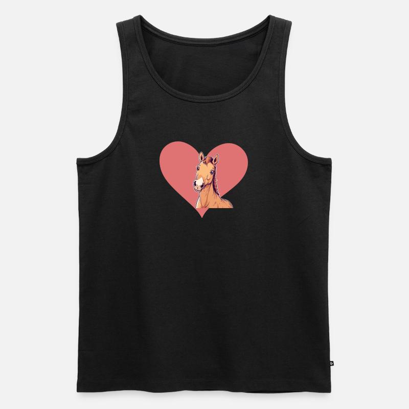 Pferde Hufe - Männer Premium Bio Tank Top - Schwarz