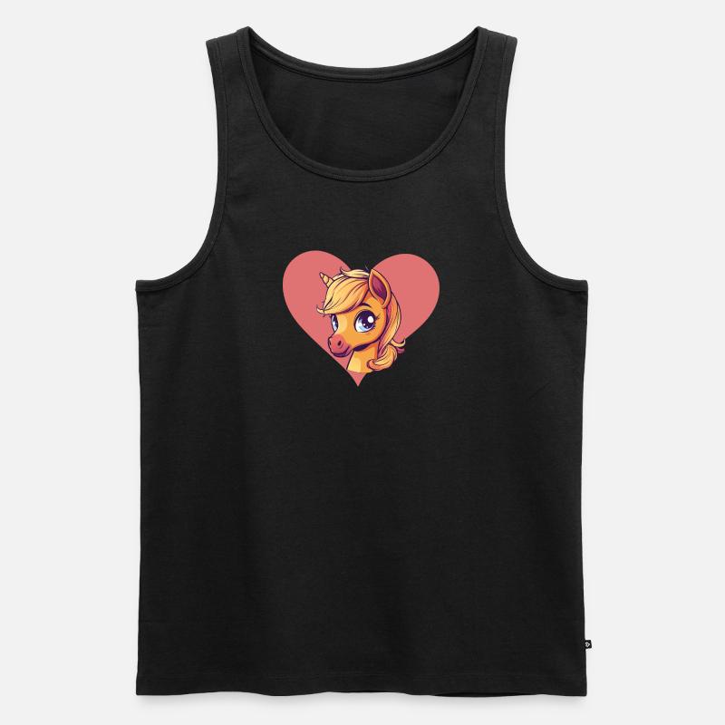 Pferde Hufe Pferd - Männer Premium Bio Tank Top - Schwarz