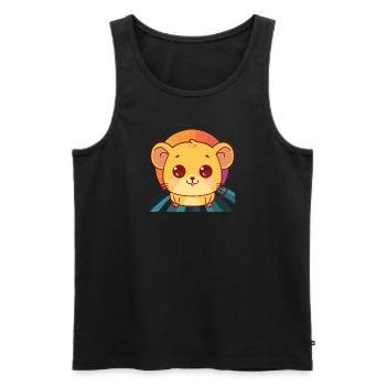 Mäuse Käse Ratte - Männer Premium Bio Tank Top - Schwarz - Vorne - Michal (187cm)