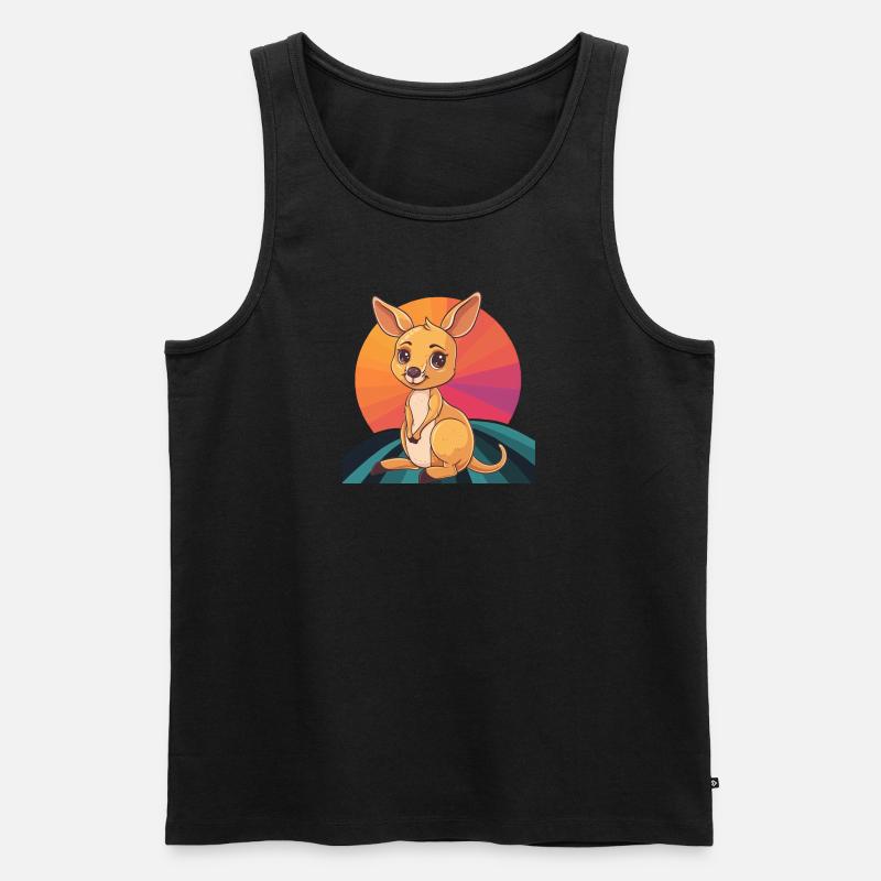 Kaenguru Koala Kangaroo - Männer Premium Bio Tank Top - Schwarz