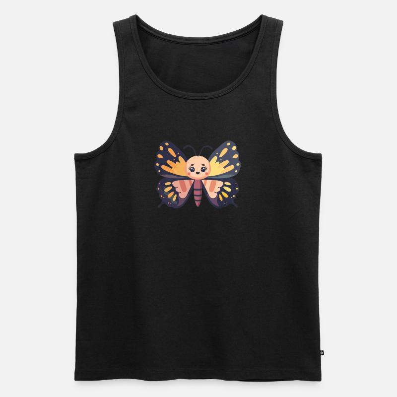 Schmetterling Sommer A - Männer Premium Bio Tank Top - Schwarz