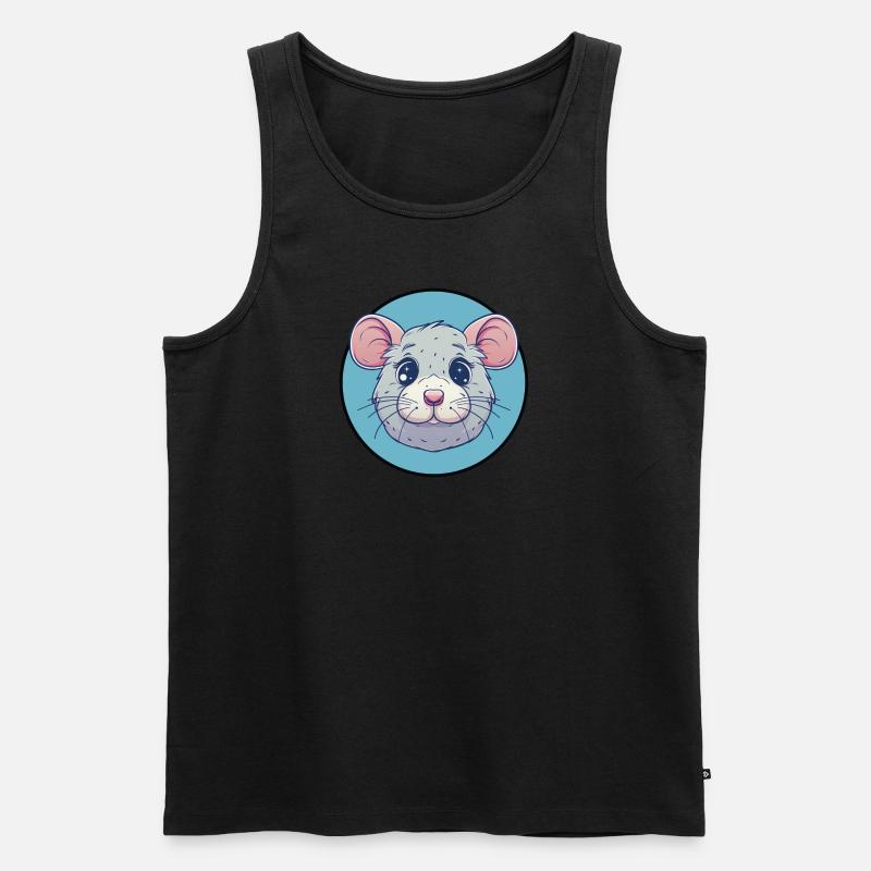 Mäuse Mäusezähnchen Käse - Männer Premium Bio Tank Top - Schwarz