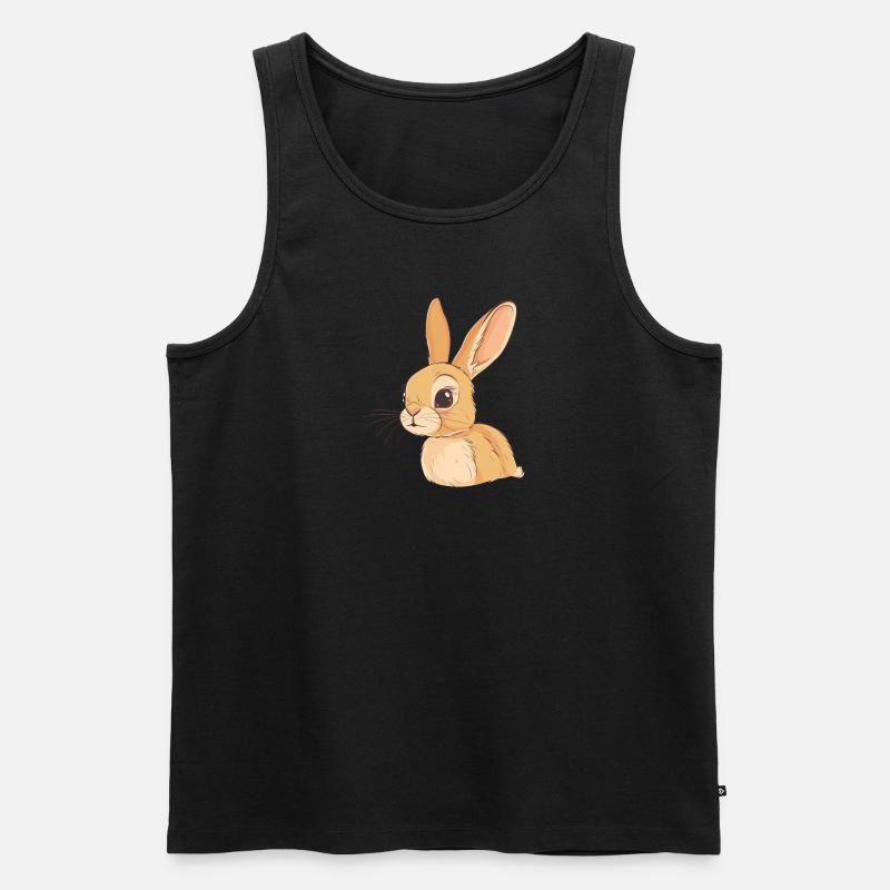 Hasenzahn Hase - Männer Premium Bio Tank Top - Schwarz