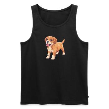 Chien Doberman - Débardeur bio Premium Homme - noir - Devant - Michal (187cm)