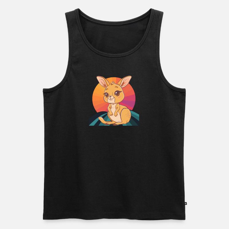 Kangaroo Aussie - Männer Premium Bio Tank Top - Schwarz