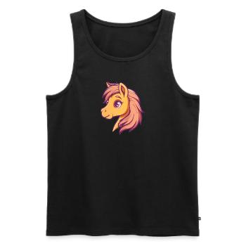 Horse Horse Pony Farm - Men's Premium Organic Tank Top - black - Front - Michal (187cm)