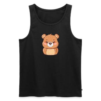 Baer Grizzly Eisbär - Männer Premium Bio Tank Top - Schwarz - Vorne - AI Model Male 178 light (178cm)