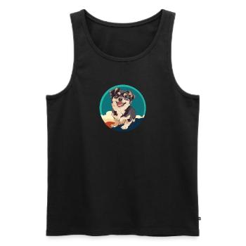 Dog Border Collie Dog Lover - Men's Premium Organic Tank Top - black - Front - Michal (187cm)