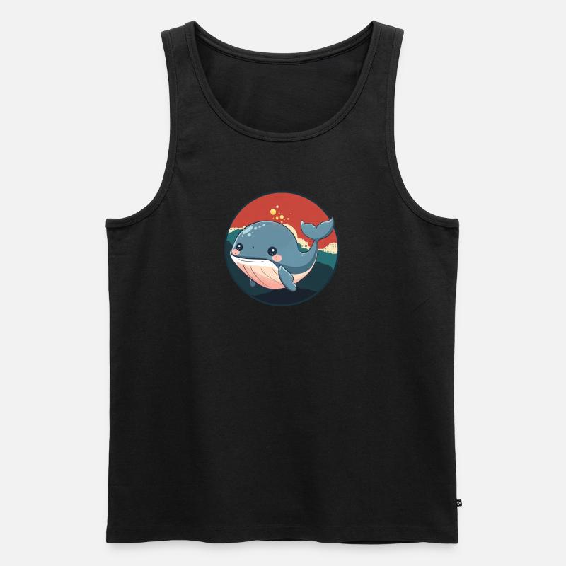 Wal Flosse - Männer Premium Bio Tank Top - Schwarz