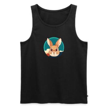 Rabbit Tooth Hoppel Bunny Bunny - Men's Premium Organic Tank Top - black - Front - AI Model Male 178 light (178cm)