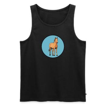 Horses Horse Manure Rider - Men's Premium Organic Tank Top - black - Front - Michal (187cm)