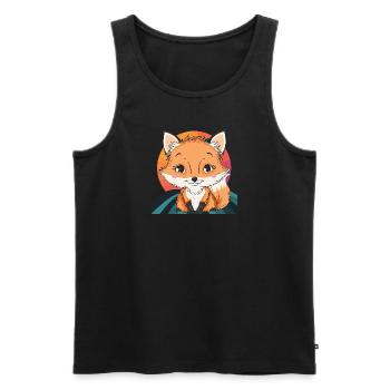 Fox Forest Dweller - Men's Premium Organic Tank Top - black - Front - AI Model Male 178 light (178cm)