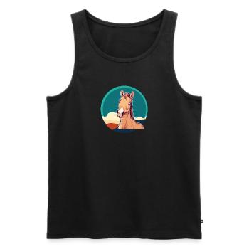 Horse Ross Hooves - Men's Premium Organic Tank Top - black - Front - AI Model Male 178 light (178cm)