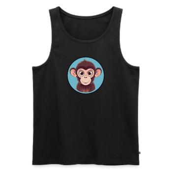 Monkey Monkey Face Monkey - Men's Premium Organic Tank Top - black - Front - AI Model Male 178 light (178cm)