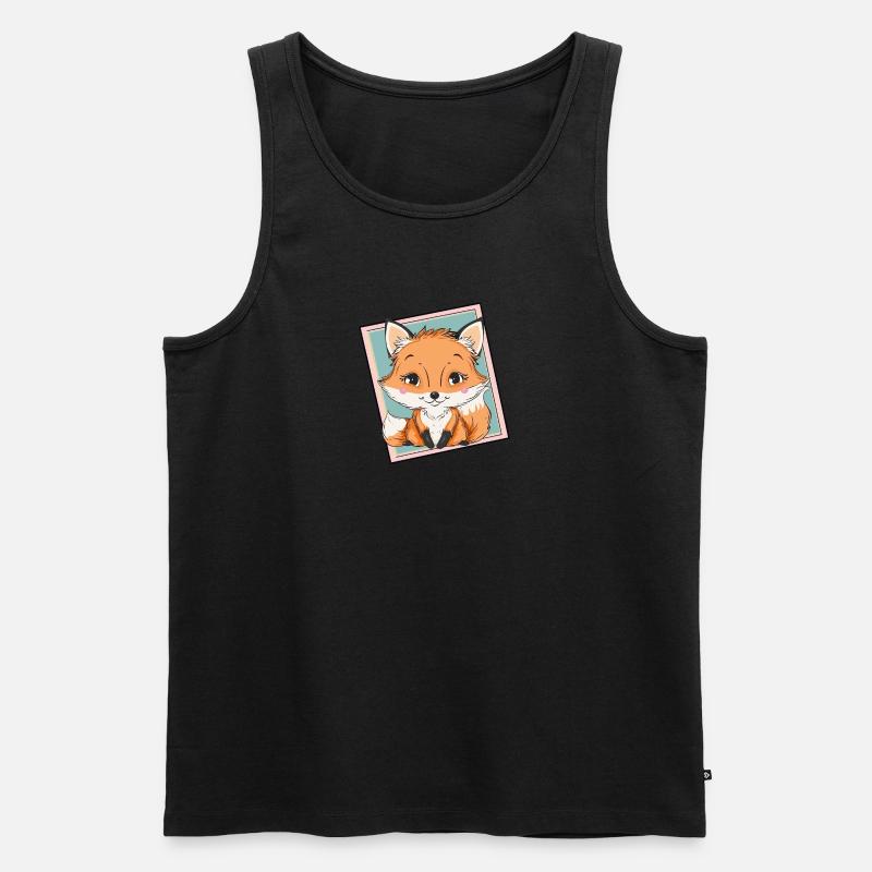 Fuchs Waldbewohner - Männer Premium Bio Tank Top - Schwarz