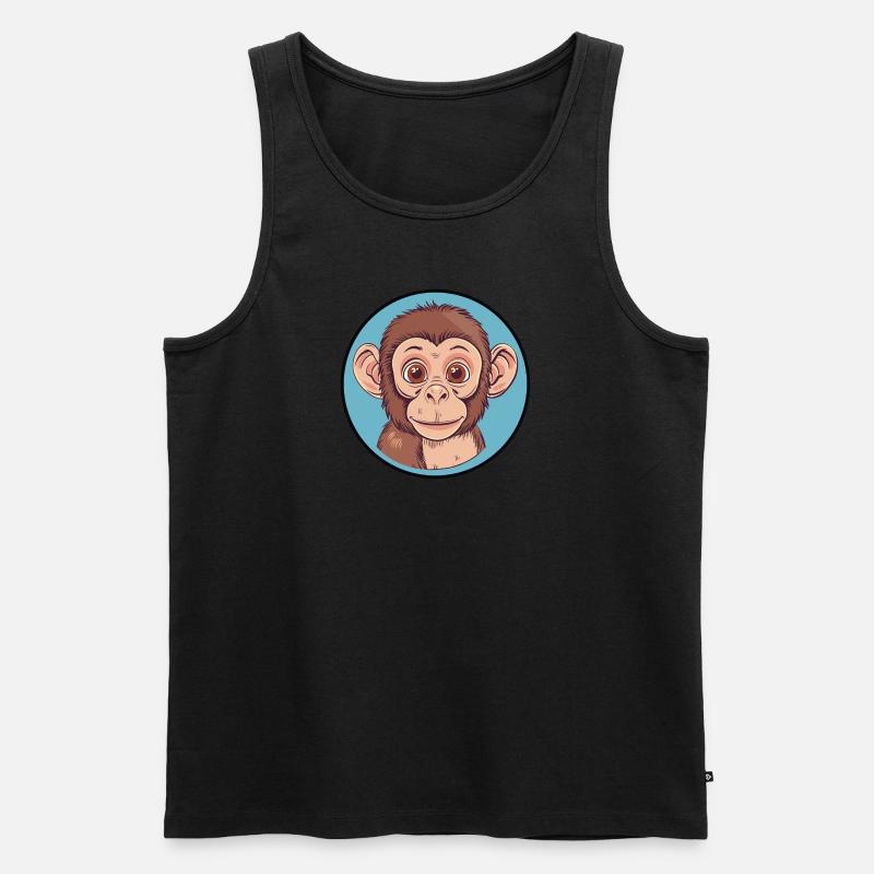Affe Affengesicht Wildnis - Männer Premium Bio Tank Top - Schwarz