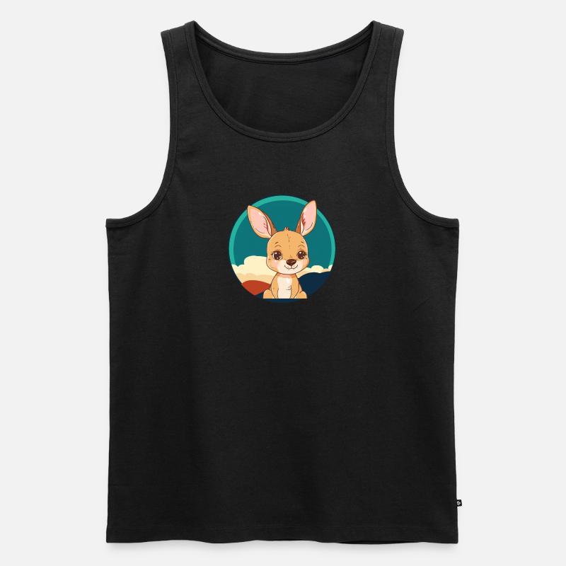 Kangaroo Kaenguru Outback - Männer Premium Bio Tank Top - Schwarz