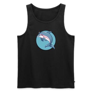 Mer des dauphins - Débardeur bio Premium Homme - noir - Devant - Michal (187cm)