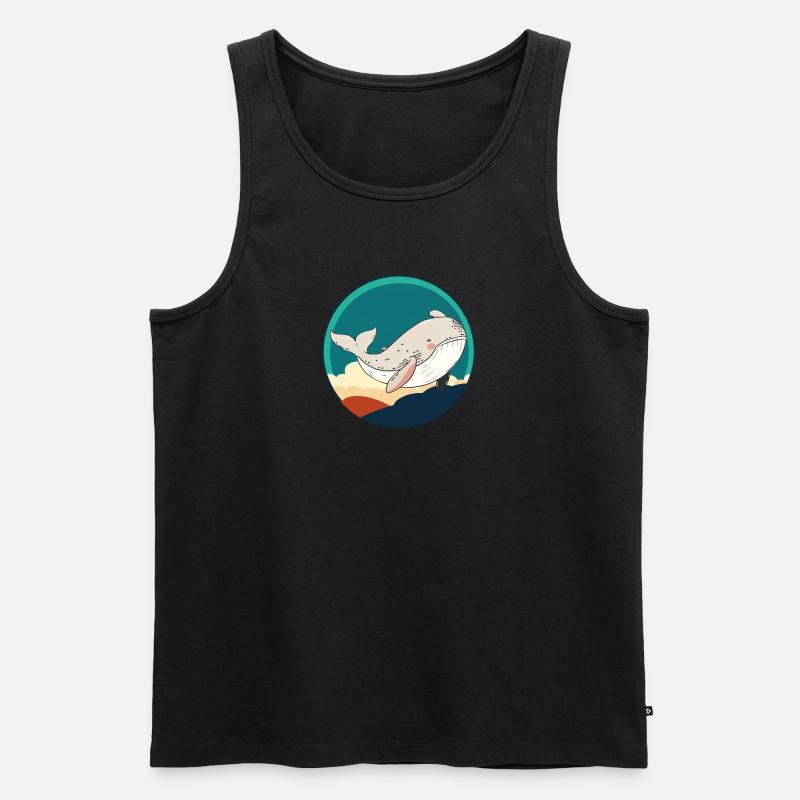 Meeresleben Wal - Männer Premium Bio Tank Top - Schwarz