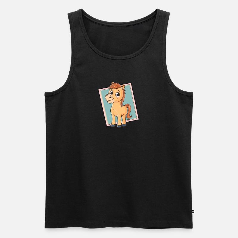 Pferd Hufe - Männer Premium Bio Tank Top - Schwarz