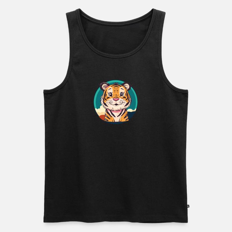 Tiger Leopard - Männer Premium Bio Tank Top - Schwarz