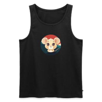 Maus Nagetier - Männer Premium Bio Tank Top - Schwarz - Vorne - Michal (187cm)