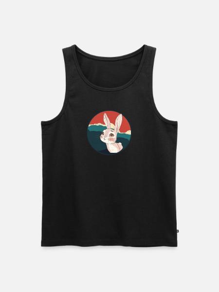 Hasenzahn Hoppelhase - Männer Premium Bio Tank Top - Schwarz