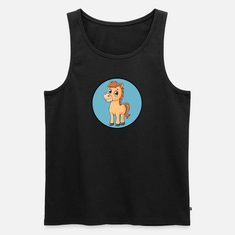 Pferd Pferde - Männer Premium Bio Tank Top - Schwarz