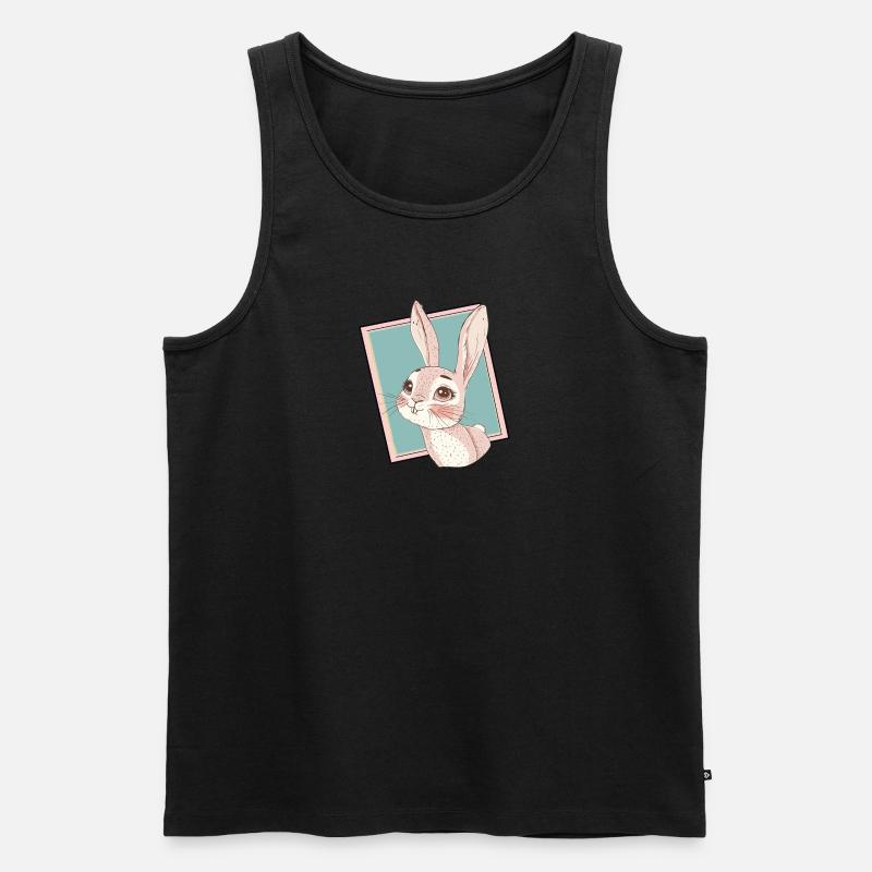 Hasenzahn Osterhase - Männer Premium Bio Tank Top - Schwarz