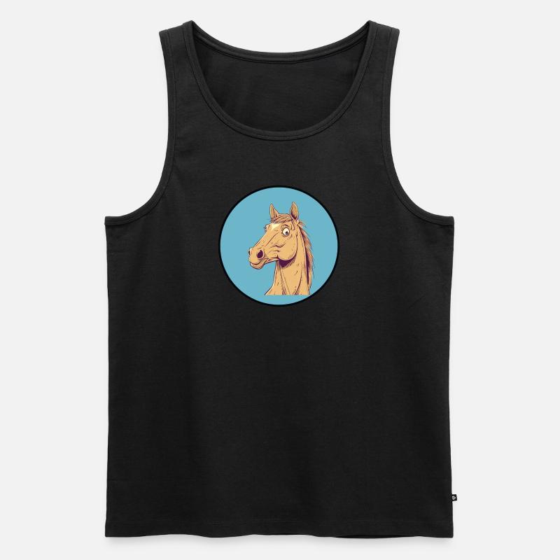 Pferde Reiter Hufe - Männer Premium Bio Tank Top - Schwarz