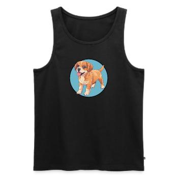 Chien Rottweiler Teckel - Débardeur bio Premium Homme - noir - Devant - Michal (187cm)