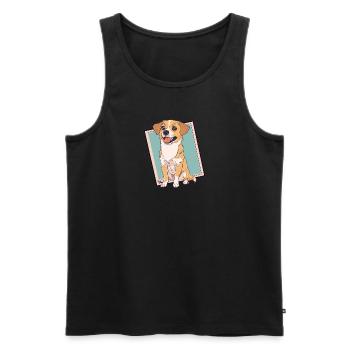Hund Dackel Hundeliebhaber - Männer Premium Bio Tank Top - Schwarz - Vorne - Michal (187cm)