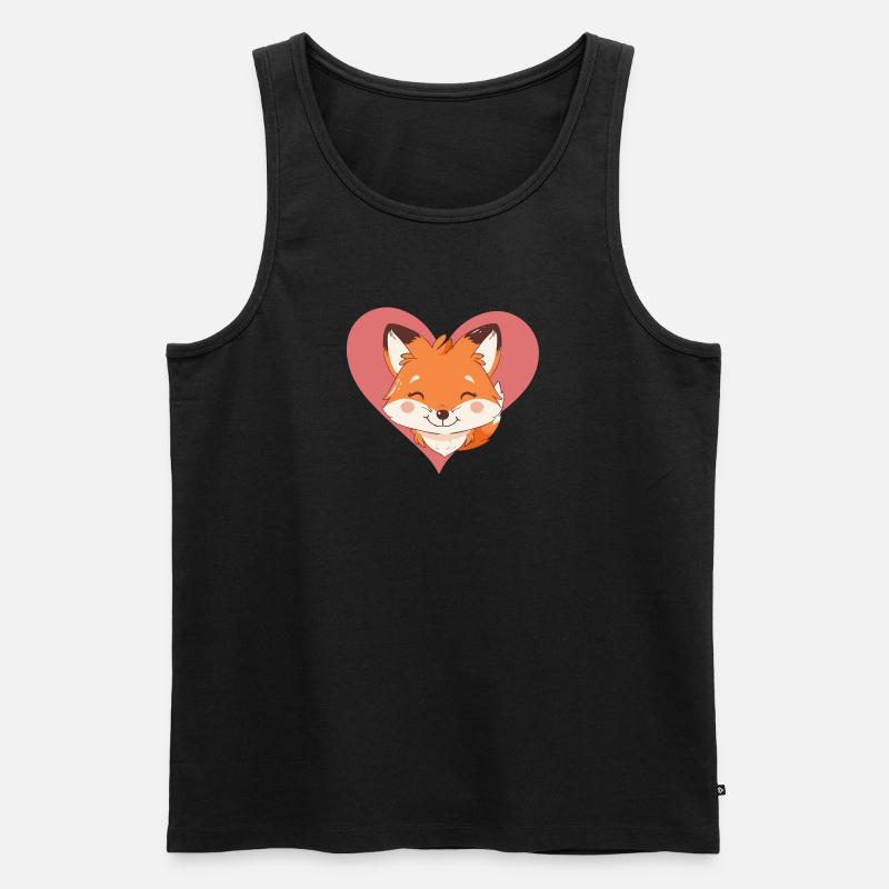 Fuchs Wald Fox - Männer Premium Bio Tank Top - Schwarz