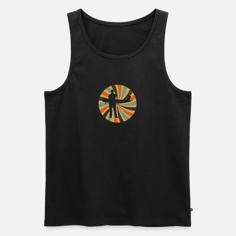 Flugbegleiter Flugzeug Flug - Männer Premium Bio Tank Top - Schwarz