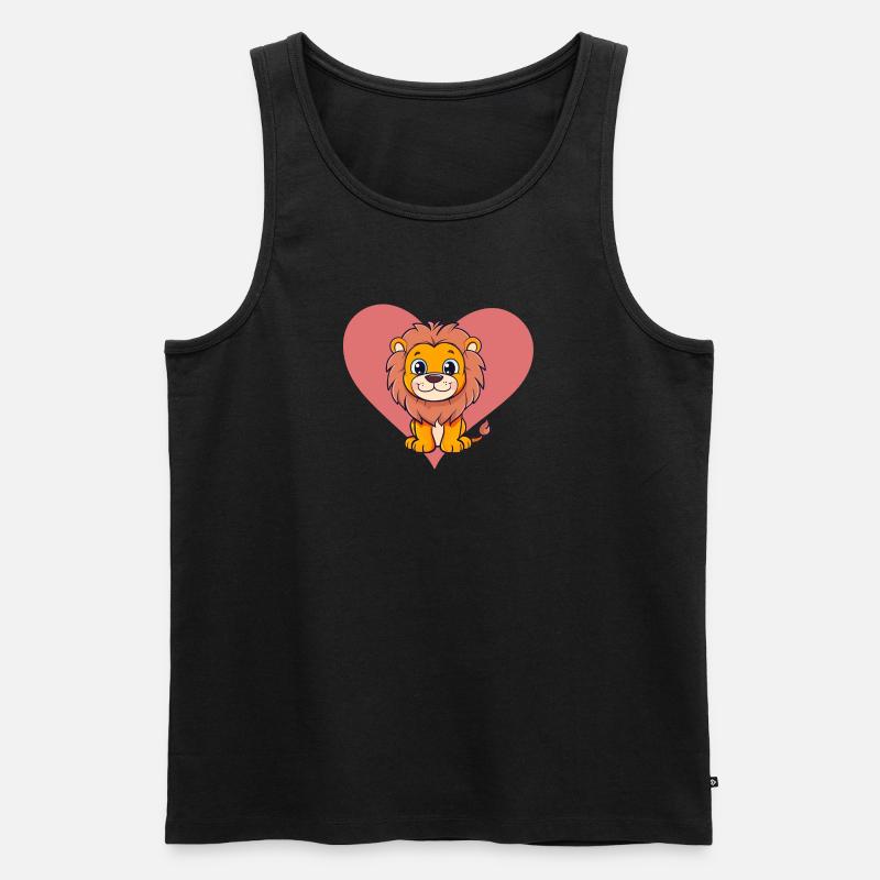 Loewe Leo - Männer Premium Bio Tank Top - Schwarz