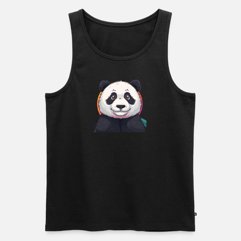 Panda Bar - Männer Premium Bio Tank Top - Schwarz