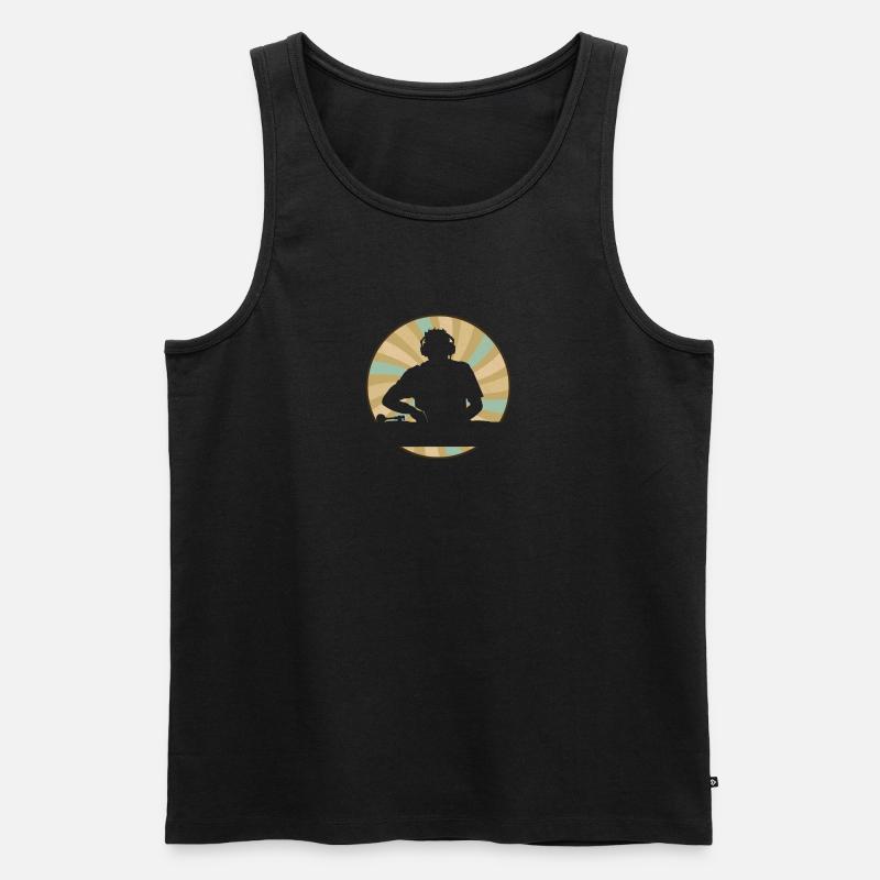 DJ Techno Electro - Männer Premium Bio Tank Top - Schwarz