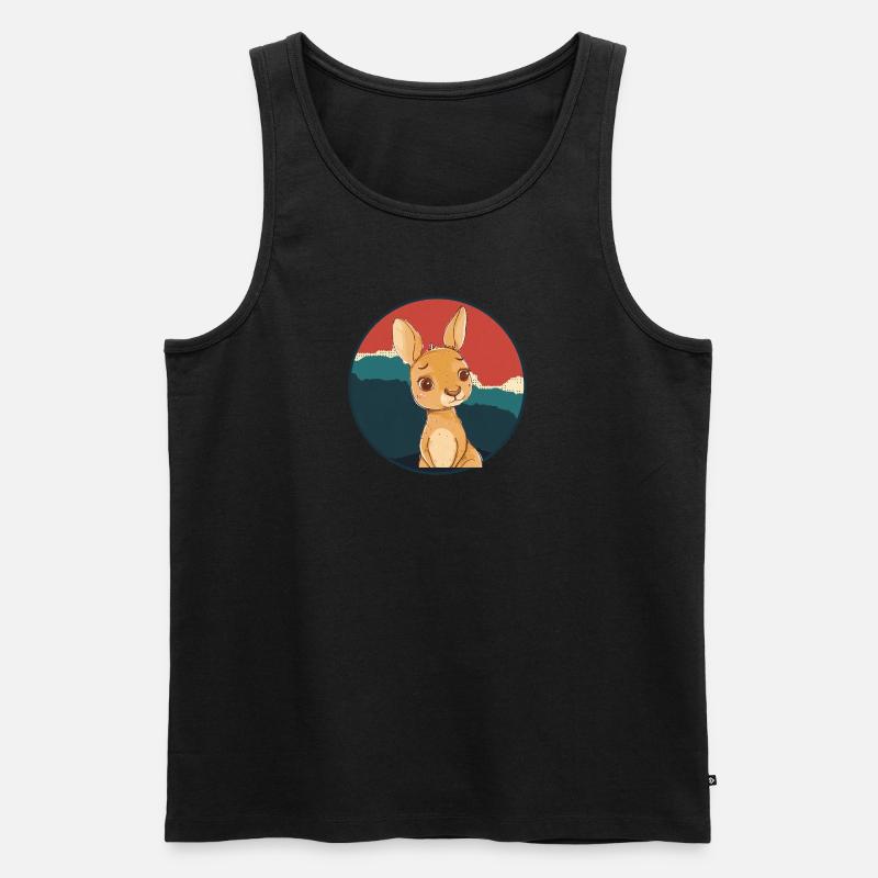 Kaenguru Outback Beuteltier - Männer Premium Bio Tank Top - Schwarz