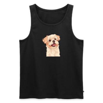 Dog Border Collie A - Men's Premium Organic Tank Top - black - Front - Michal (187cm)