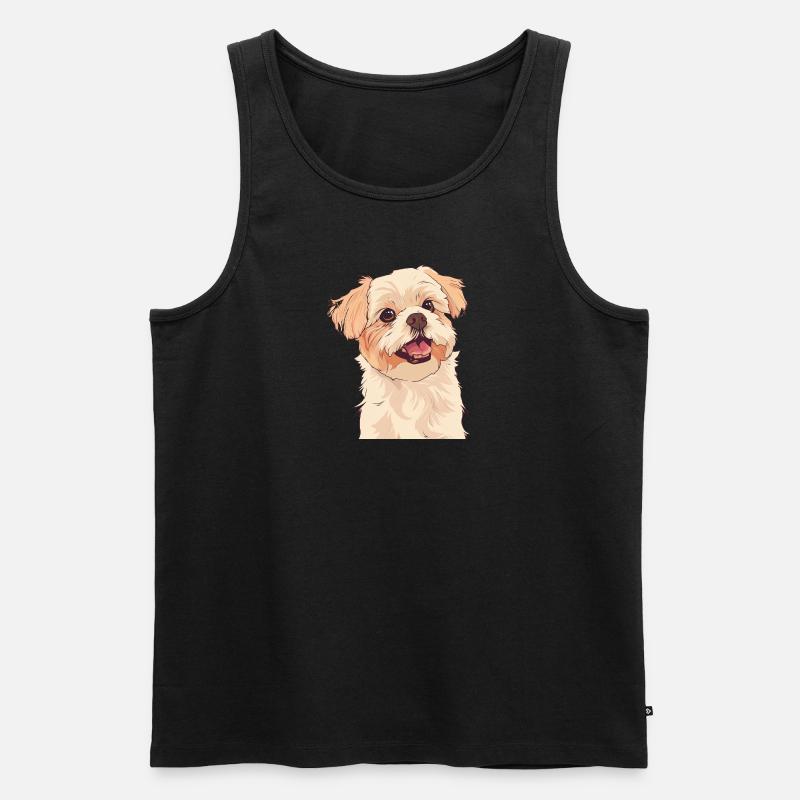 Hund Border Collie A - Männer Premium Bio Tank Top - Schwarz