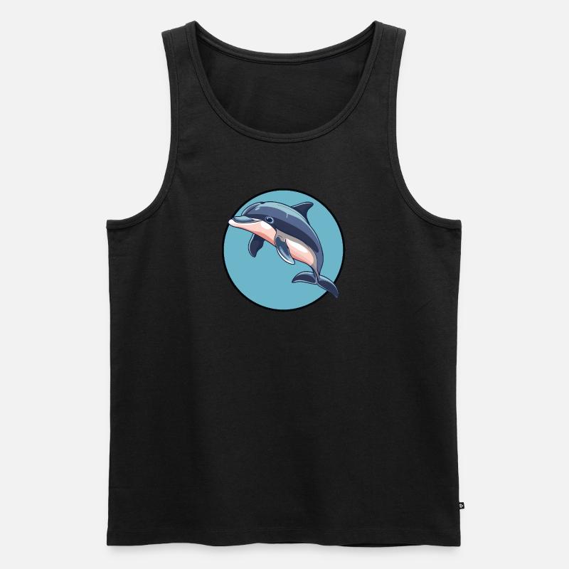 Delfin Delfine - Männer Premium Bio Tank Top - Schwarz