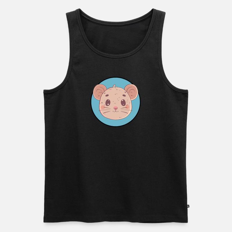 Maus Mäusezähnchen - Männer Premium Bio Tank Top - Schwarz