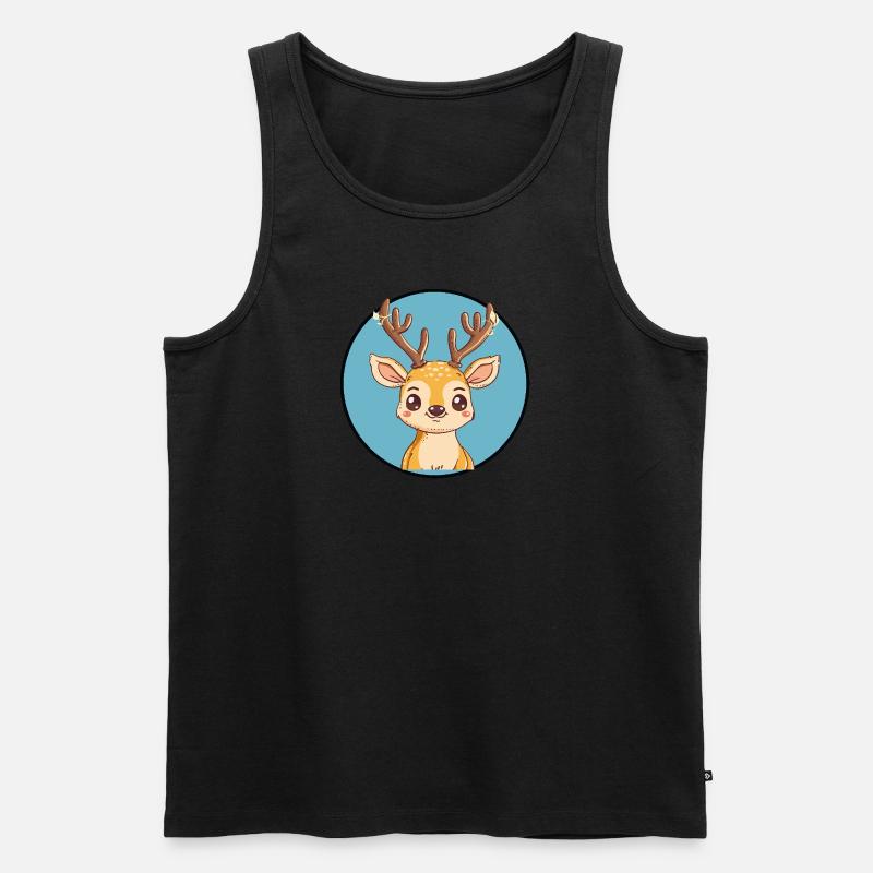 Hirschgeweih Elch Hirschjagd - Männer Premium Bio Tank Top - Schwarz