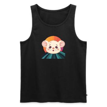 Mouse Cheese - Men's Premium Organic Tank Top - black - Front - AI Model Male 178 light (178cm)