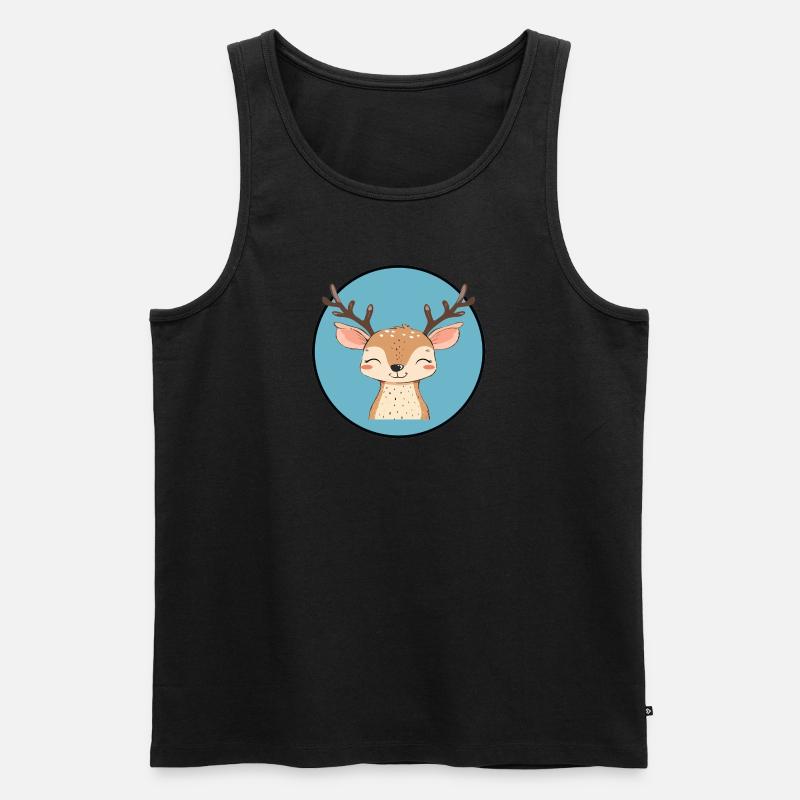 Hirsch Wald - Männer Premium Bio Tank Top - Schwarz