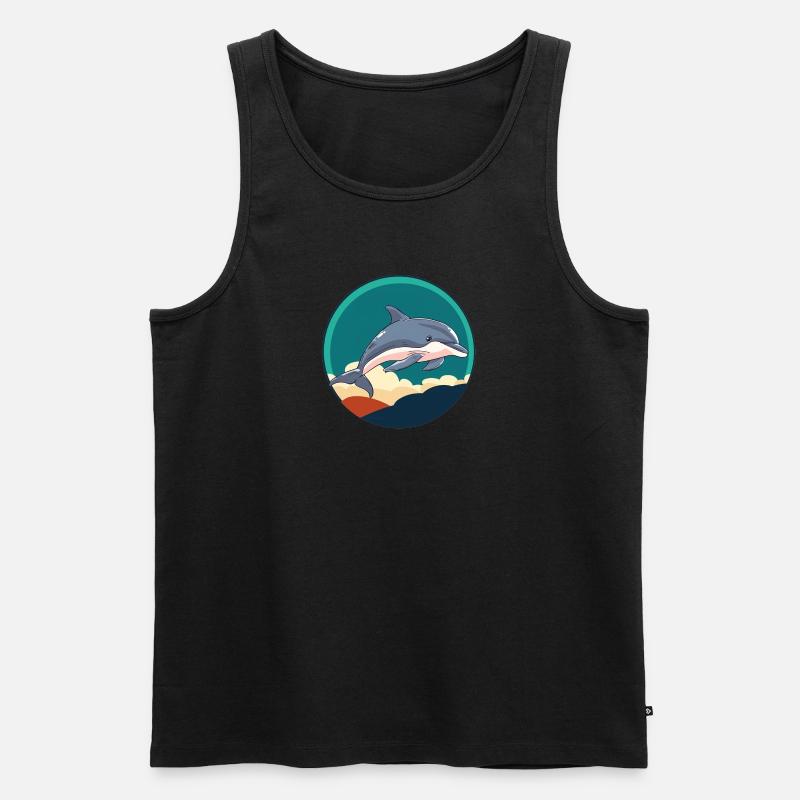 Delfin Meerestier Delfine - Männer Premium Bio Tank Top - Schwarz
