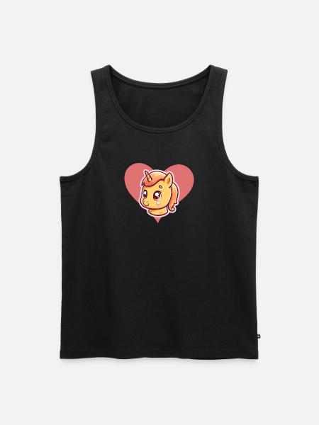 Einhorn Pferd Fabel - Männer Premium Bio Tank Top - Schwarz