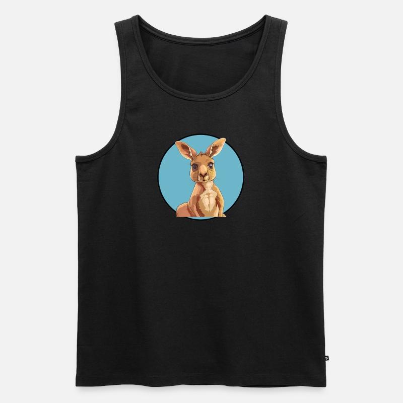 Kaenguru Beuteltier Kangaroo - Männer Premium Bio Tank Top - Schwarz